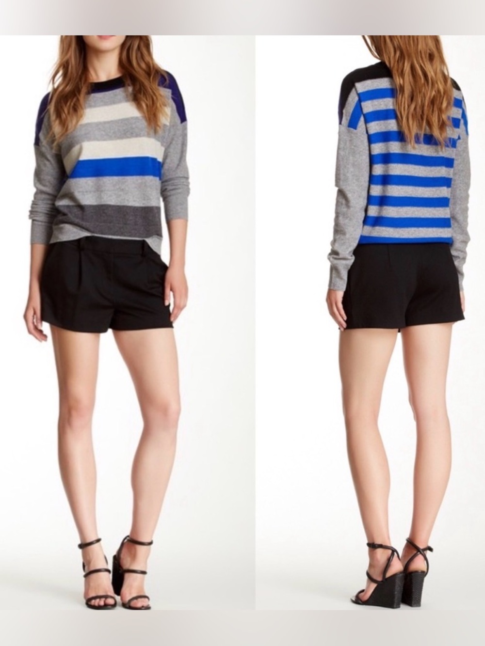 DVF Diane Von Furstenberg Wool Cashmere Blend Striped Sweater